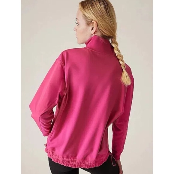 ATHLETA Triumph Hybrid Half Zip Sweatshirt Hot Pink - Picture 2 of 15